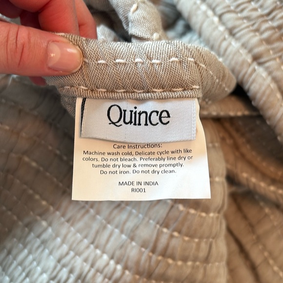QUINCE Organic Cotton Channel Stitch King Sham Set Taupe - Picture 9 of 10
